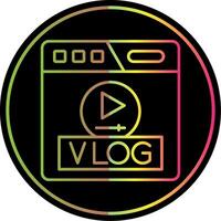 video blog linea pendenza dovuto colore icona vettore