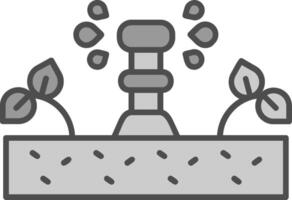 irrigazione linea pieno in scala di grigi icona vettore
