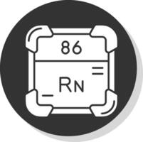 radon glifo grigio cerchio icona vettore