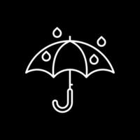 ombrello linea rovesciato icona vettore