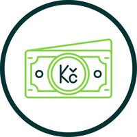 koruna linea cerchio icona vettore