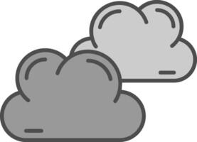 nube linea pieno in scala di grigi icona vettore