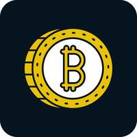 icona a due colori del glifo bitcoin vettore