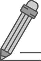 matita linea pieno in scala di grigi icona vettore