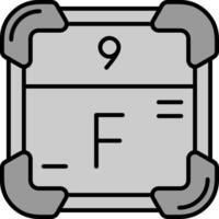 fluoro linea pieno in scala di grigi icona vettore