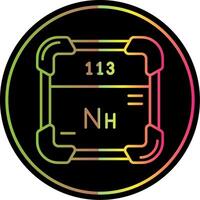 nihonium linea pendenza dovuto colore icona vettore