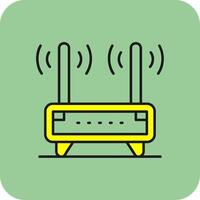 router pieno giallo icona vettore