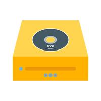 Dvd PLayer Flat Icona a più colori vettore