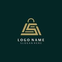 lettera S logo design shopping logo modello vettore