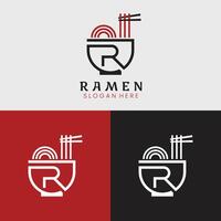 vettore grafico disegno, lettera r logo, ramen logo design