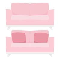 impostato di rosa alla moda moderno divani con e senza cuscini vettore