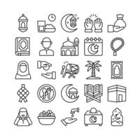 creativo Ramadan icona collezioni nel schema stile design vettore