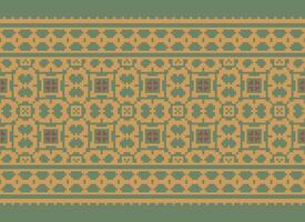 geometrico etnico modello. pixel modello. design per vestiario, tessuto, sfondo, sfondo, avvolgere, batik. maglieria, ricamo stile. azteco geometrico arte ornamento Stampa. vettore illustrazione.