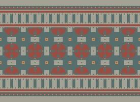 geometrico etnico modello. pixel modello. design per vestiario, tessuto, sfondo, sfondo, avvolgere, batik. maglieria, ricamo stile. azteco geometrico arte ornamento Stampa. vettore illustrazione.