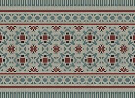 geometrico etnico modello. pixel modello. design per vestiario, tessuto, sfondo, sfondo, avvolgere, batik. maglieria, ricamo stile. azteco geometrico arte ornamento Stampa. vettore illustrazione.