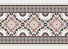 pixel annate attraversare punto tradizionale etnico modello paisley fiore ikat sfondo astratto azteco africano indonesiano indiano senza soluzione di continuità modello per tessuto Stampa stoffa vestito tappeto le tende e sarong vettore