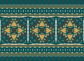 pixel attraversare punto tradizionale etnico modello paisley fiore ikat sfondo astratto azteco africano indonesiano indiano senza soluzione di continuità modello per tessuto Stampa stoffa vestito tappeto le tende e sarong vettore