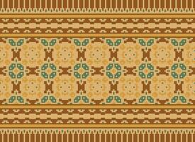 pixel attraversare punto tradizionale etnico modello paisley fiore ikat sfondo astratto azteco africano indonesiano indiano senza soluzione di continuità modello per tessuto Stampa stoffa vestito tappeto le tende e sarong vettore