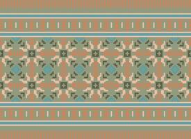 pixel attraversare punto tradizionale etnico modello paisley fiore ikat sfondo astratto azteco africano indonesiano indiano senza soluzione di continuità modello per tessuto Stampa stoffa vestito tappeto le tende e sarong vettore