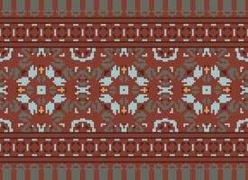 pixel attraversare punto tradizionale etnico modello paisley fiore ikat sfondo astratto azteco africano indonesiano indiano senza soluzione di continuità modello per tessuto Stampa stoffa vestito tappeto le tende e sarong vettore