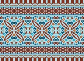 pixel attraversare punto tradizionale etnico modello paisley fiore ikat sfondo astratto azteco africano indonesiano indiano senza soluzione di continuità modello per tessuto Stampa stoffa vestito tappeto le tende e sarong vettore