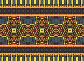 attraversare punto confine. ricamo attraversare cucire. etnico modelli. geometrico etnico indiano modello. nativo etnico motivo.trama tessile tessuto capi di abbigliamento maglieria Stampa. pixel orizzontale senza soluzione di continuità vettore. vettore