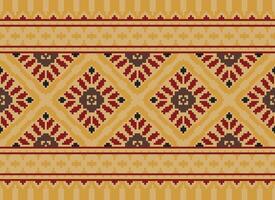 pixel annate attraversare punto tradizionale etnico modello paisley fiore ikat sfondo astratto azteco africano indonesiano indiano senza soluzione di continuità modello per tessuto Stampa stoffa vestito tappeto le tende e sarong vettore