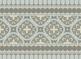 pixel annate attraversare punto tradizionale etnico modello paisley fiore ikat sfondo astratto azteco africano indonesiano indiano senza soluzione di continuità modello per tessuto Stampa stoffa vestito tappeto le tende e sarong vettore