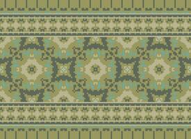 pixel annate attraversare punto tradizionale etnico modello paisley fiore ikat sfondo astratto azteco africano indonesiano indiano senza soluzione di continuità modello per tessuto Stampa stoffa vestito tappeto le tende e sarong vettore