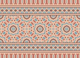 pixel annate attraversare punto tradizionale etnico modello paisley fiore ikat sfondo astratto azteco africano indonesiano indiano senza soluzione di continuità modello per tessuto Stampa stoffa vestito tappeto le tende e sarong vettore