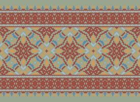 pixel annate attraversare punto tradizionale etnico modello paisley fiore ikat sfondo astratto azteco africano indonesiano indiano senza soluzione di continuità modello per tessuto Stampa stoffa vestito tappeto le tende e sarong vettore