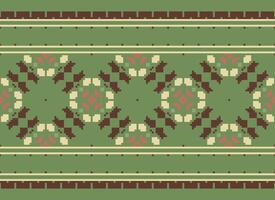 pixel annate attraversare punto tradizionale etnico modello paisley fiore ikat sfondo astratto azteco africano indonesiano indiano senza soluzione di continuità modello per tessuto Stampa stoffa vestito tappeto le tende e sarong vettore