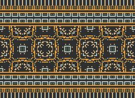 bellissimo pixel modelli tradizionale popolare stile, geometrico etnico senza soluzione di continuità modello vettore illustrazione. design per attraversare cucire, tappeto, sfondo, vestiario, texti tessuto, avvolgere, batik, ricamo