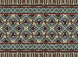 natura annate attraversare punto tradizionale etnico modello paisley fiore ikat sfondo astratto azteco africano indonesiano indiano senza soluzione di continuità modello per tessuto Stampa stoffa vestito tappeto le tende e sarong vettore