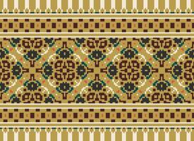 geometrico etnico modello. pixel modello. design per vestiario, tessuto, sfondo, sfondo, avvolgere, batik. maglieria, ricamo stile. azteco geometrico arte ornamento Stampa. vettore illustrazione.