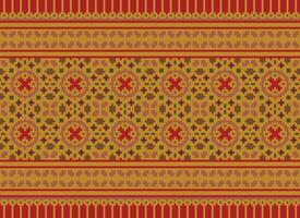 pixel annate attraversare punto tradizionale etnico modello paisley fiore ikat sfondo astratto azteco africano indonesiano indiano senza soluzione di continuità modello per tessuto Stampa stoffa vestito tappeto le tende e sarong vettore