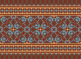 pixel annate attraversare punto tradizionale etnico modello paisley fiore ikat sfondo astratto azteco africano indonesiano indiano senza soluzione di continuità modello per tessuto Stampa stoffa vestito tappeto le tende e sarong vettore