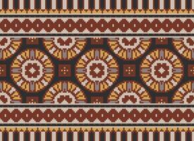 pixel annate attraversare punto tradizionale etnico modello paisley fiore ikat sfondo astratto azteco africano indonesiano indiano senza soluzione di continuità modello per tessuto Stampa stoffa vestito tappeto le tende e sarong vettore