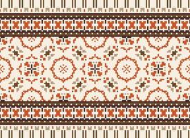 pixel annate attraversare punto tradizionale etnico modello paisley fiore ikat sfondo astratto azteco africano indonesiano indiano senza soluzione di continuità modello per tessuto Stampa stoffa vestito tappeto le tende e sarong vettore