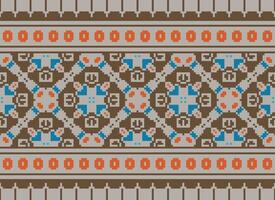 pixel annate attraversare punto tradizionale etnico modello paisley fiore ikat sfondo astratto azteco africano indonesiano indiano senza soluzione di continuità modello per tessuto Stampa stoffa vestito tappeto le tende e sarong vettore