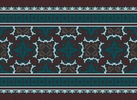 pixel attraversare punto tradizionale etnico modello paisley fiore ikat sfondo astratto azteco africano indonesiano indiano senza soluzione di continuità modello per tessuto Stampa stoffa vestito tappeto le tende e sarong vettore