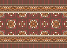 pixel attraversare punto tradizionale etnico modello paisley fiore ikat sfondo astratto azteco africano indonesiano indiano senza soluzione di continuità modello per tessuto Stampa stoffa vestito tappeto le tende e sarong vettore