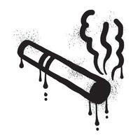 sigaretta graffiti era disegnato con nero spray dipingere vettore