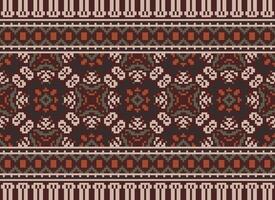 pixel etnico modello vettore sfondo. senza soluzione di continuità modello tradizionale, design per sfondo, sfondo, batik, tessuto, tappeto, vestiario, avvolgere, e tessile.etnico modello vettore illustrazione.