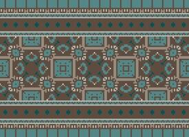 pixel etnico geometrico tessuto modello attraversare punto.ikat ricamo etnico orientale pixel modello blu sfondo. astratto, vettore, illustrazione. trama, abbigliamento, cornice, decorazione, motivi, seta sfondo. vettore