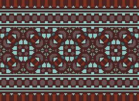 pixel attraversare punto tradizionale etnico modello paisley fiore ikat sfondo astratto azteco africano indonesiano indiano senza soluzione di continuità modello per tessuto Stampa stoffa vestito tappeto le tende e sarong vettore