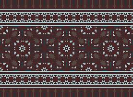 pixel attraversare punto tradizionale etnico modello paisley fiore ikat sfondo astratto azteco africano indonesiano indiano senza soluzione di continuità modello per tessuto Stampa stoffa vestito tappeto le tende e sarong vettore