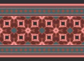 pixel attraversare punto tradizionale etnico modello paisley fiore ikat sfondo astratto azteco africano indonesiano indiano senza soluzione di continuità modello per tessuto Stampa stoffa vestito tappeto le tende e sarong vettore