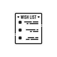 Lista dei desideri icona vettore