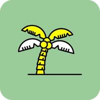 palma albero pieno giallo icona vettore